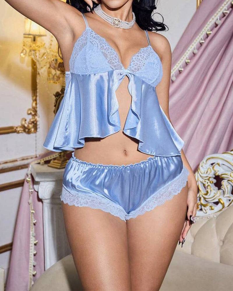 Elif™ | Luxe Pyjama voor Dames met Kantdetails en Ruffles