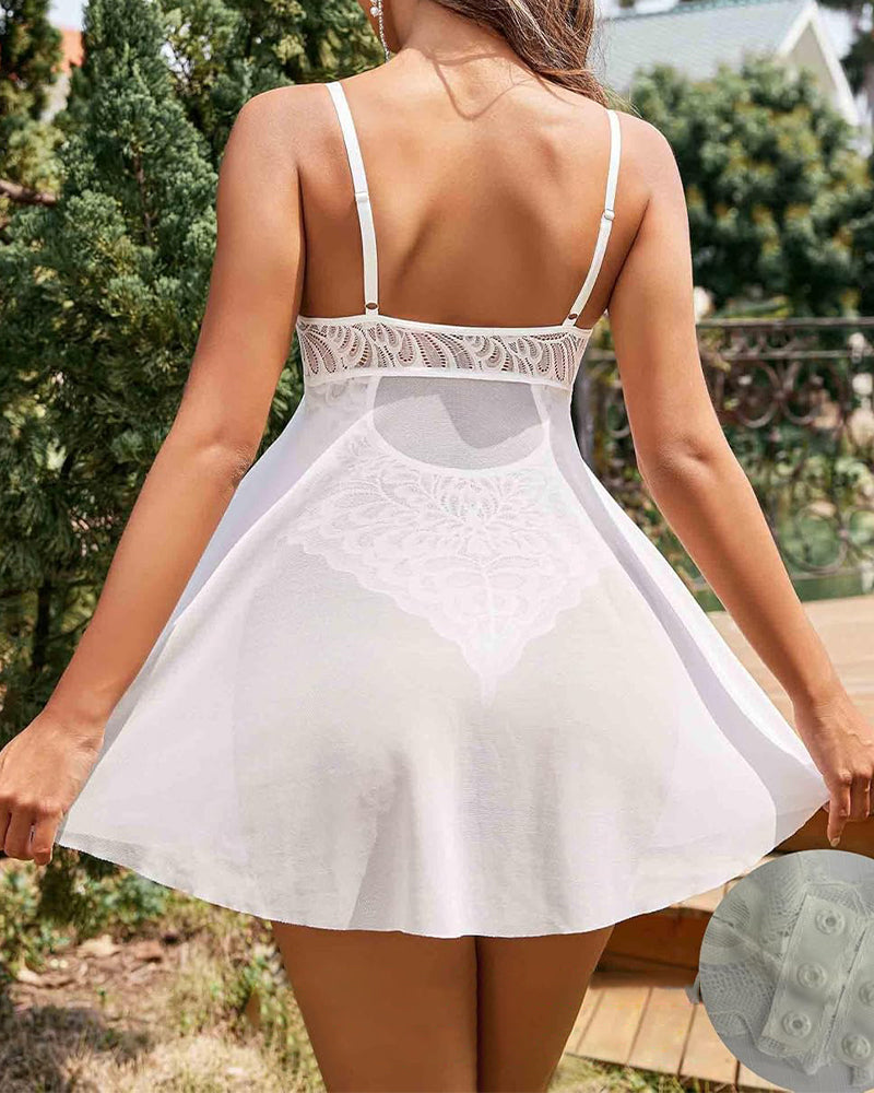 Natalia™ | Teddy en Kant Luxe met Overlay in Luchtige Stof