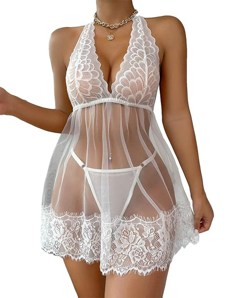 Isola™ | Nuisette met Halternek van Kant met String