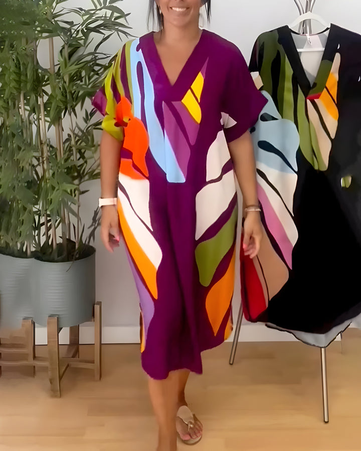Hanne™ | Jurk met Bladerenprint