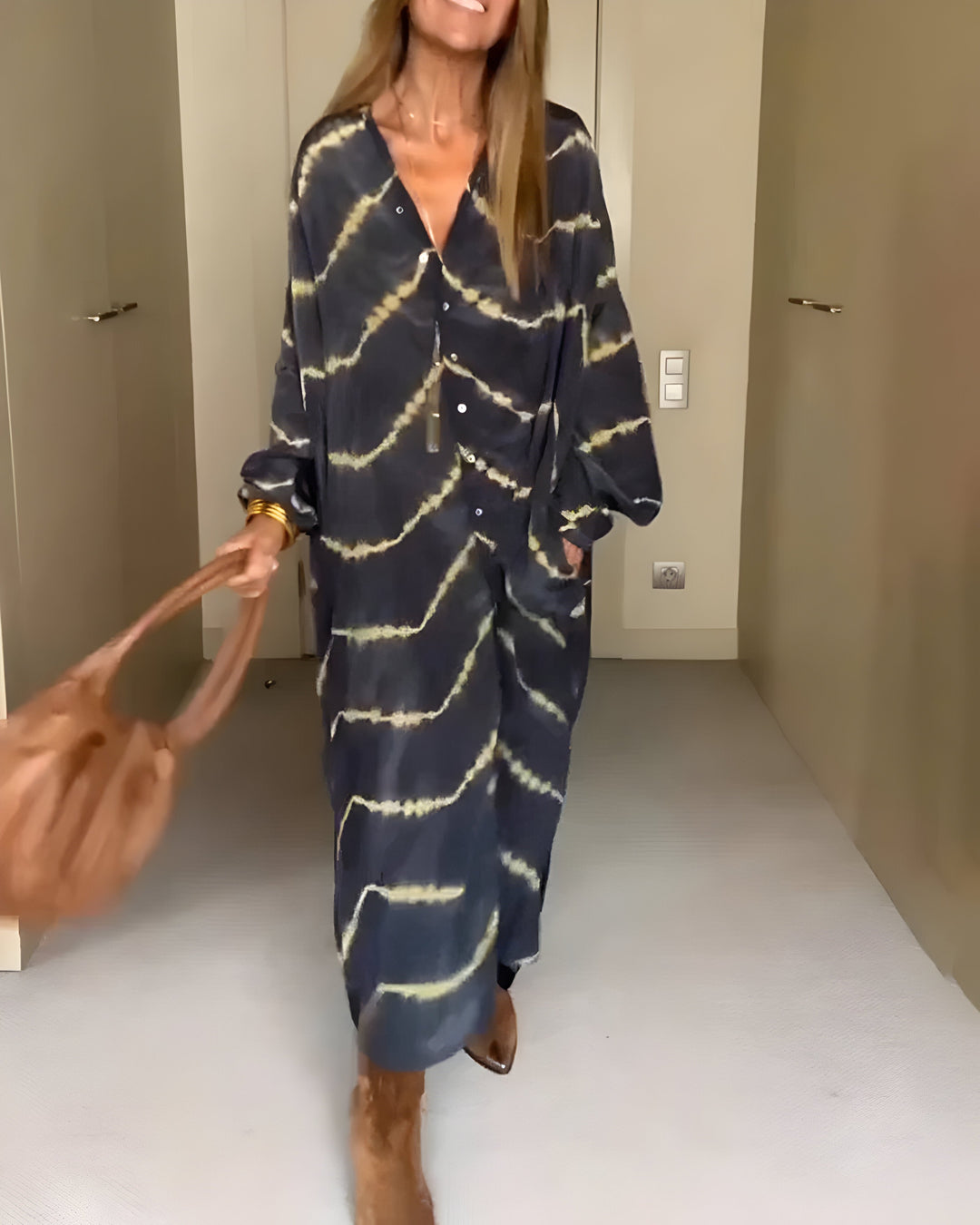 Noor™ | Boho Maxi Jurk met Strepen