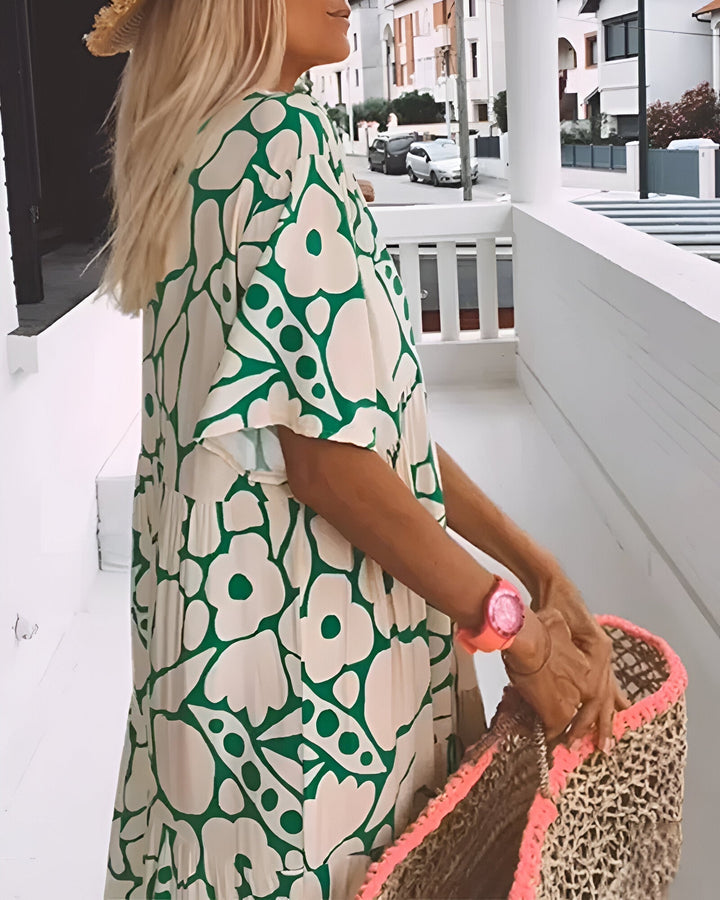 Sophie™ | Losvallende Bloemen Maxi Jurk