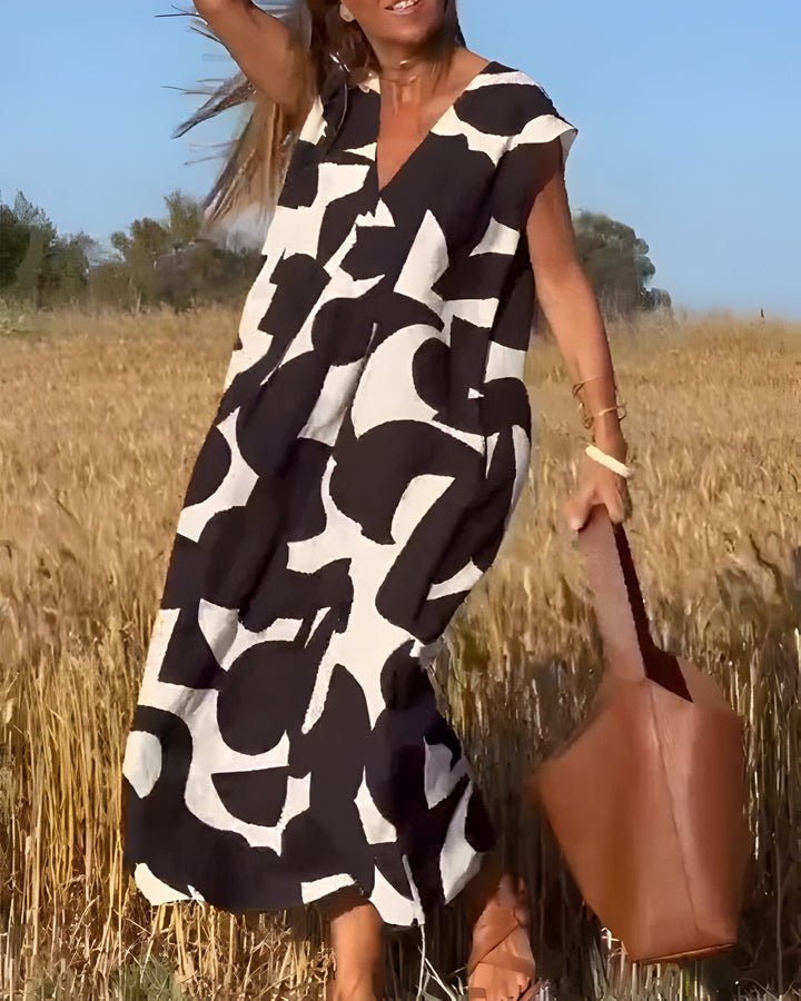 Jacqueline™ | Jurk met Print en V-Hals