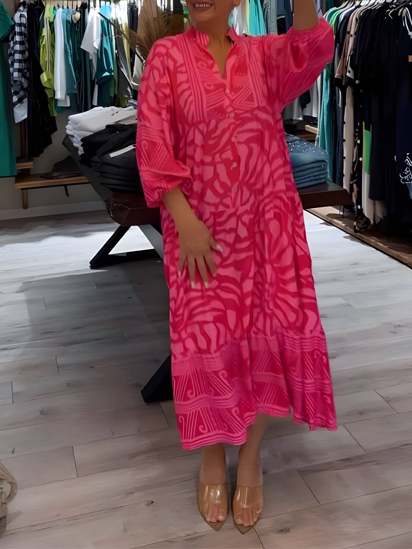 Juul™ | Elegante Jurk met Print en V-Hals