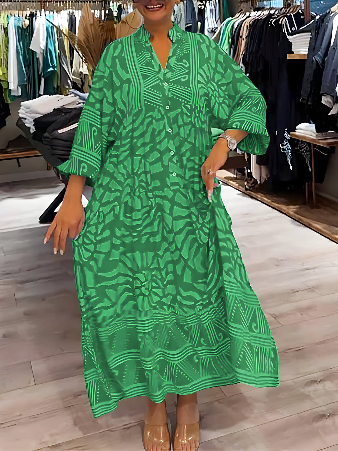 Juul™ | Elegante Jurk met Print en V-Hals