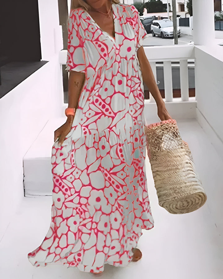 Sophie™ | Losvallende Bloemen Maxi Jurk