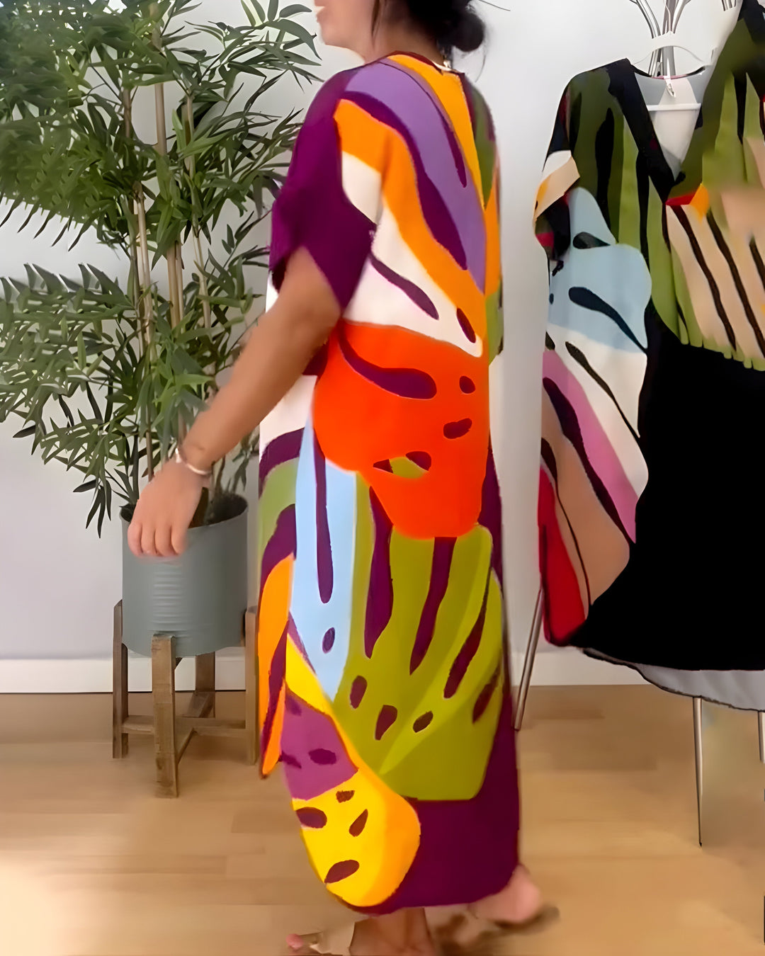 Hanne™ | Jurk met Bladerenprint