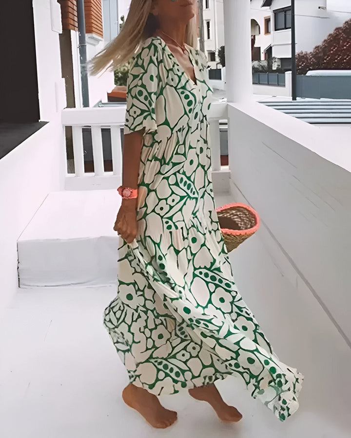 Sophie™ | Losvallende Bloemen Maxi Jurk