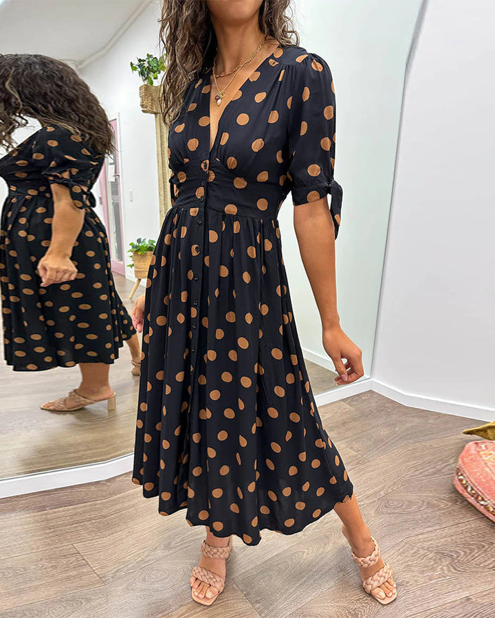Sarah™ | Elegante Jurk met Stippen