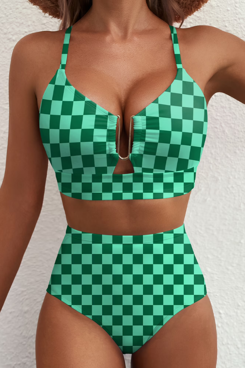 Fenna™ | Moderne Geruite Bikini Set