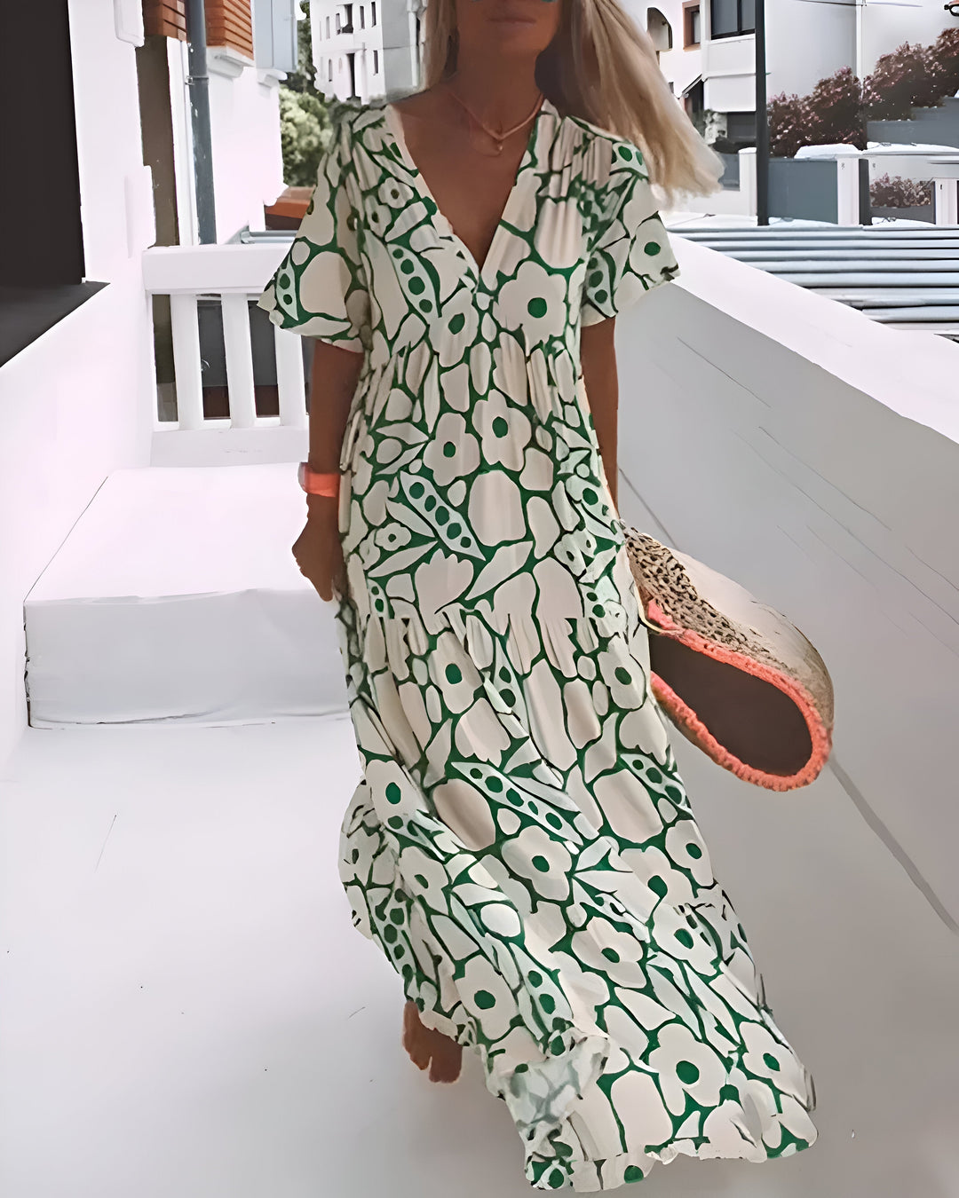 Sophie™ | Losvallende Bloemen Maxi Jurk