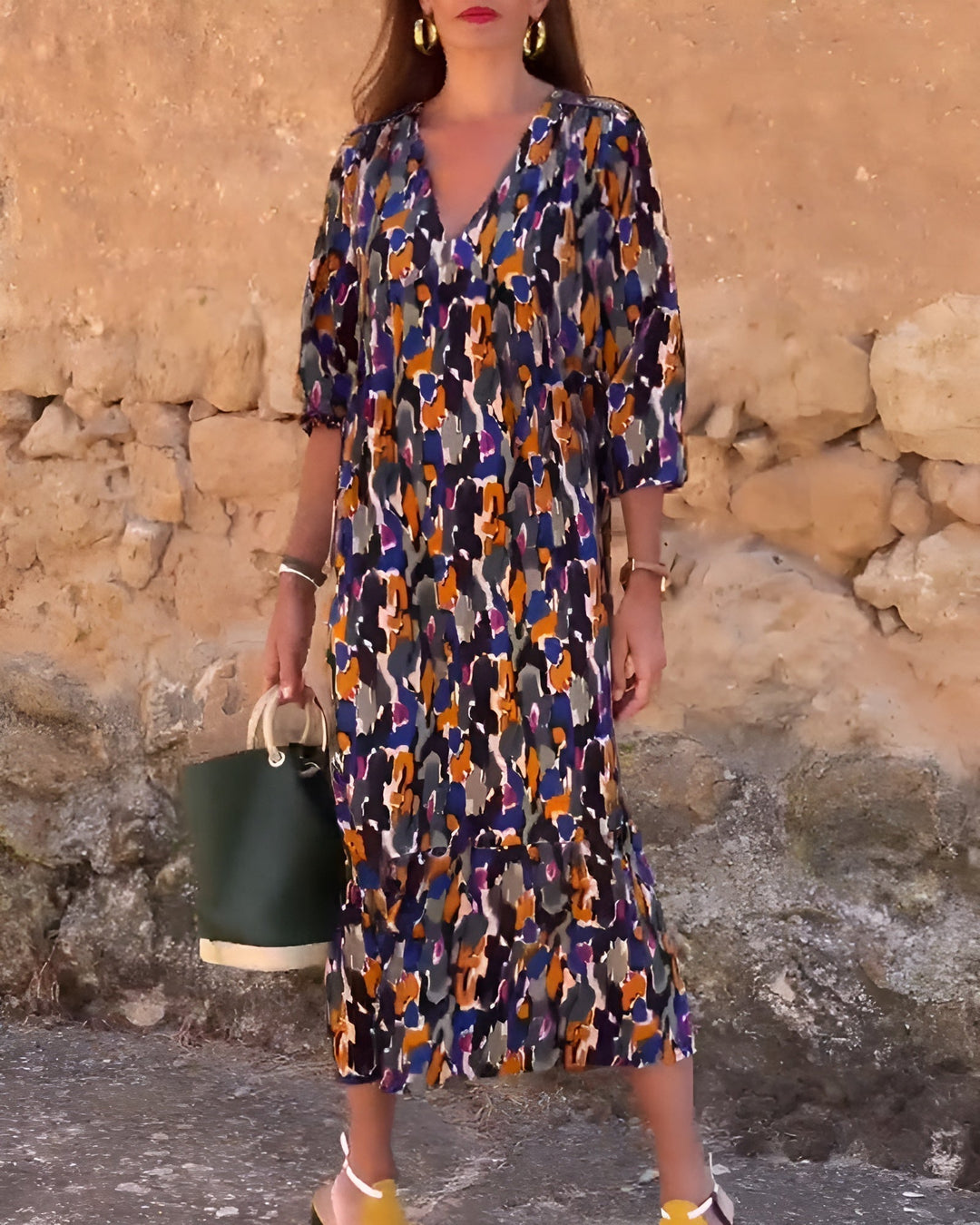 Sylvie™ | Vintage Jurk met V-Hals