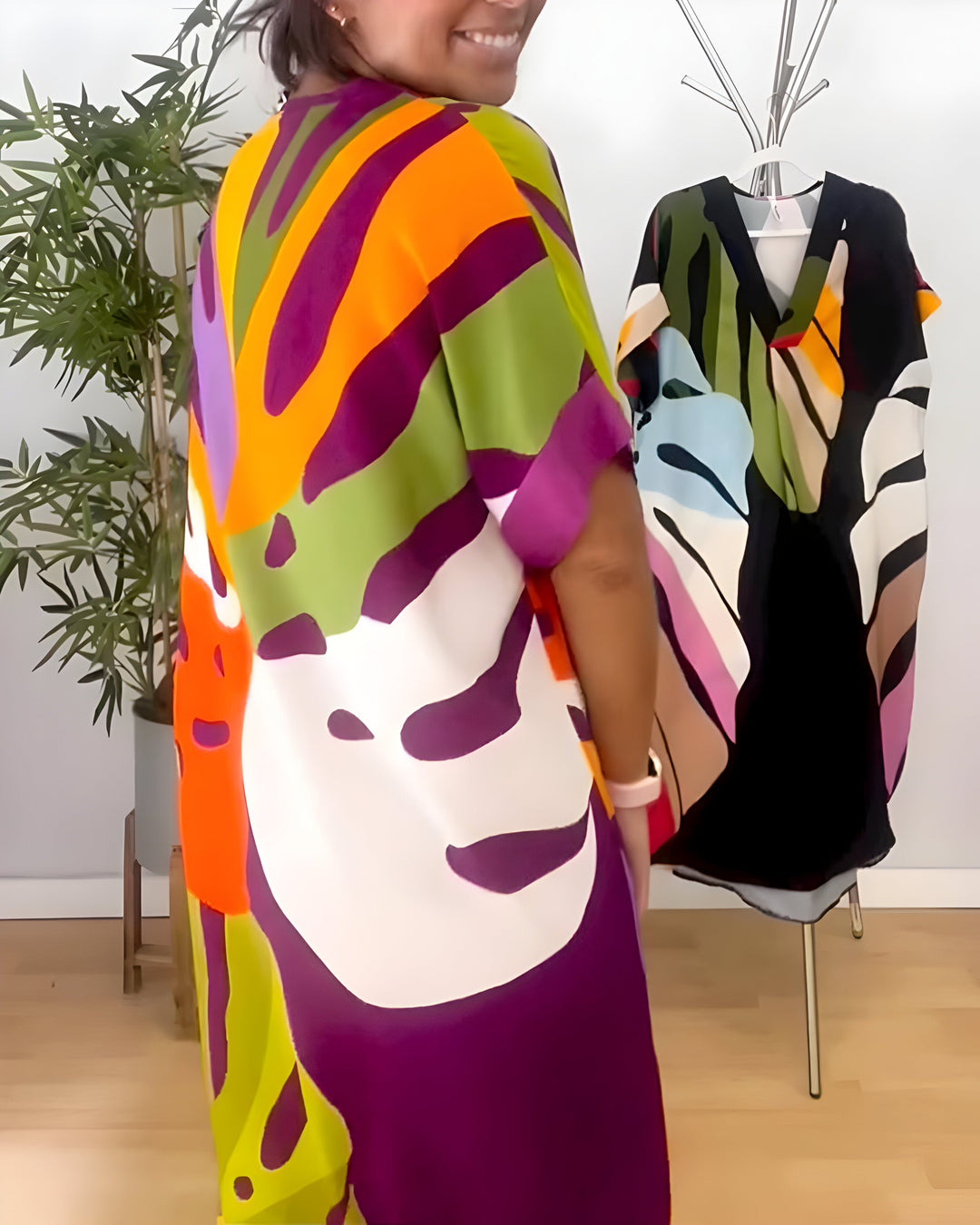 Hanne™ | Jurk met Bladerenprint