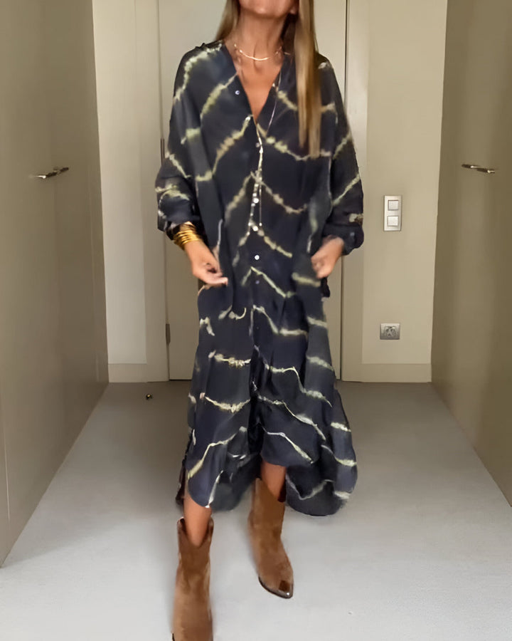Noor™ | Boho Maxi Jurk met Strepen