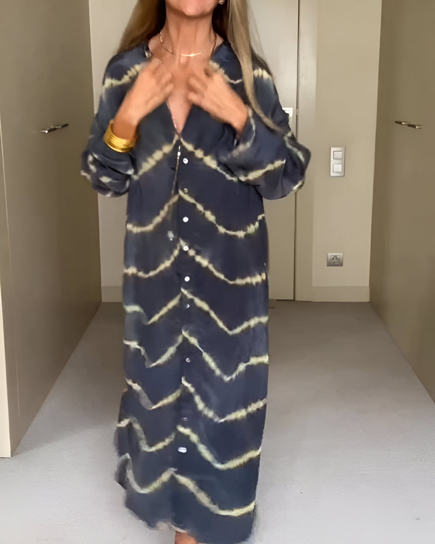 Noor™ | Boho Maxi Jurk met Strepen
