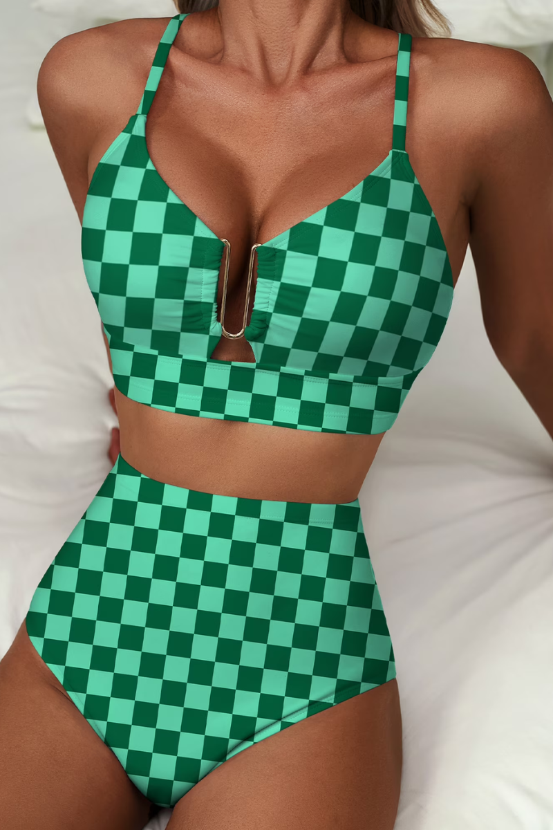 Fenna™ | Moderne Geruite Bikini Set