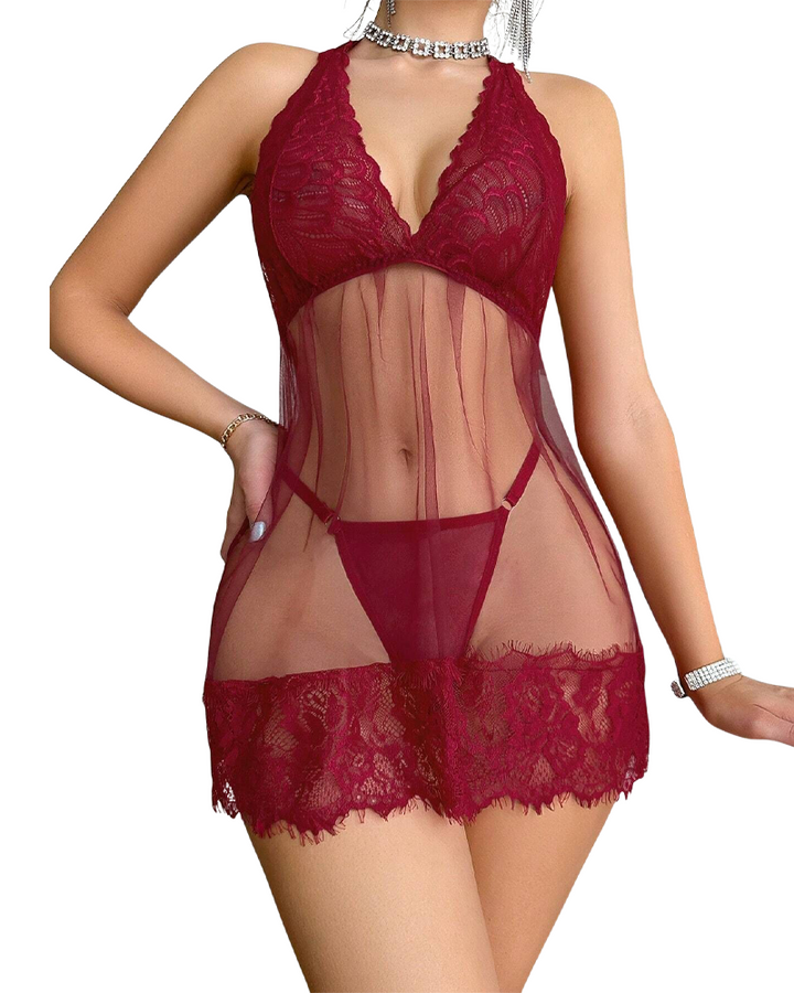 Isola™ | Nuisette met Halternek van Kant met String