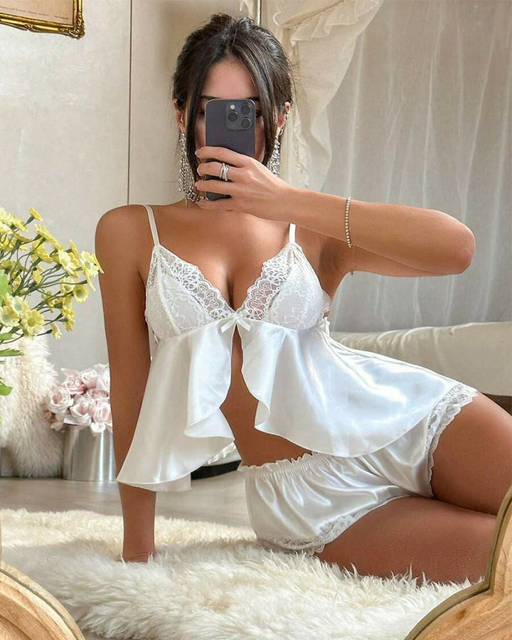 Elif™ | Luxe Pyjama voor Dames met Kantdetails en Ruffles