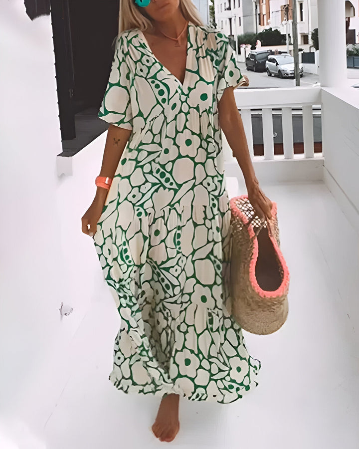 Sophie™ | Losvallende Bloemen Maxi Jurk