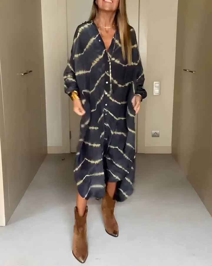 Noor™ | Boho Maxi Jurk met Strepen