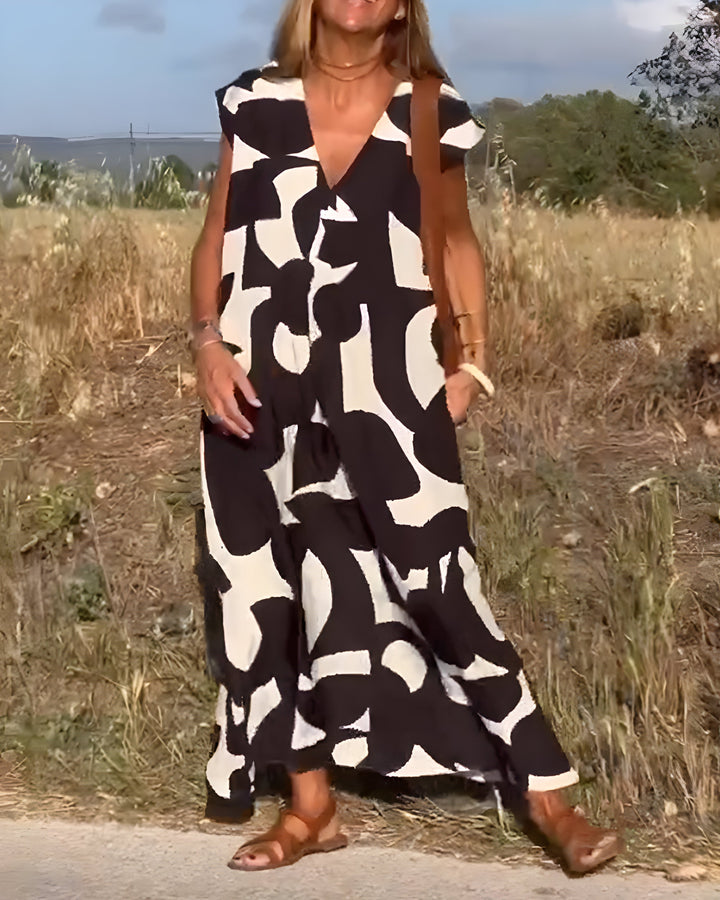 Jacqueline™ | Jurk met Print en V-Hals