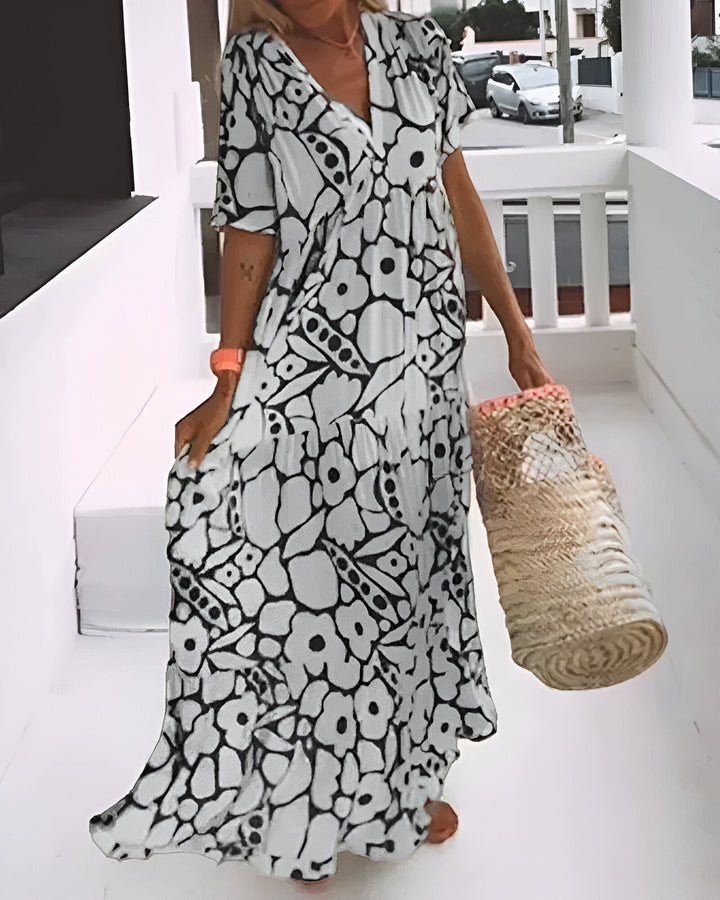 Sophie™ | Losvallende Bloemen Maxi Jurk