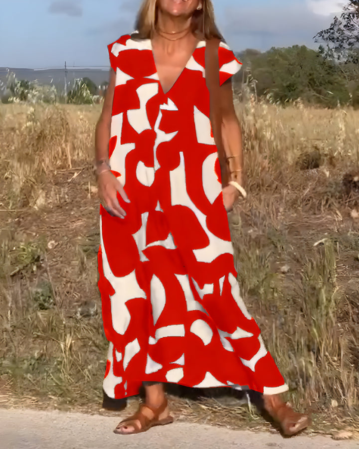 Jacqueline™ | Jurk met Print en V-Hals