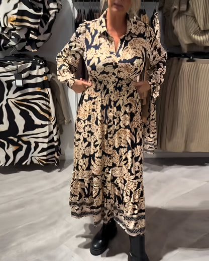 Marisse™ | Midi Jurk met Print en V-Hals
