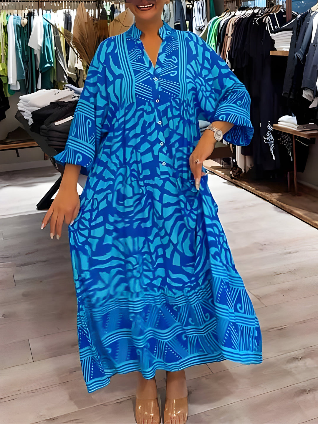 Juul™ | Elegante Jurk met Print en V-Hals