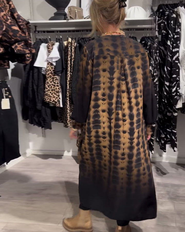 Lisette™ | Jurk met V-hals en lange mouwen in kleurverloop