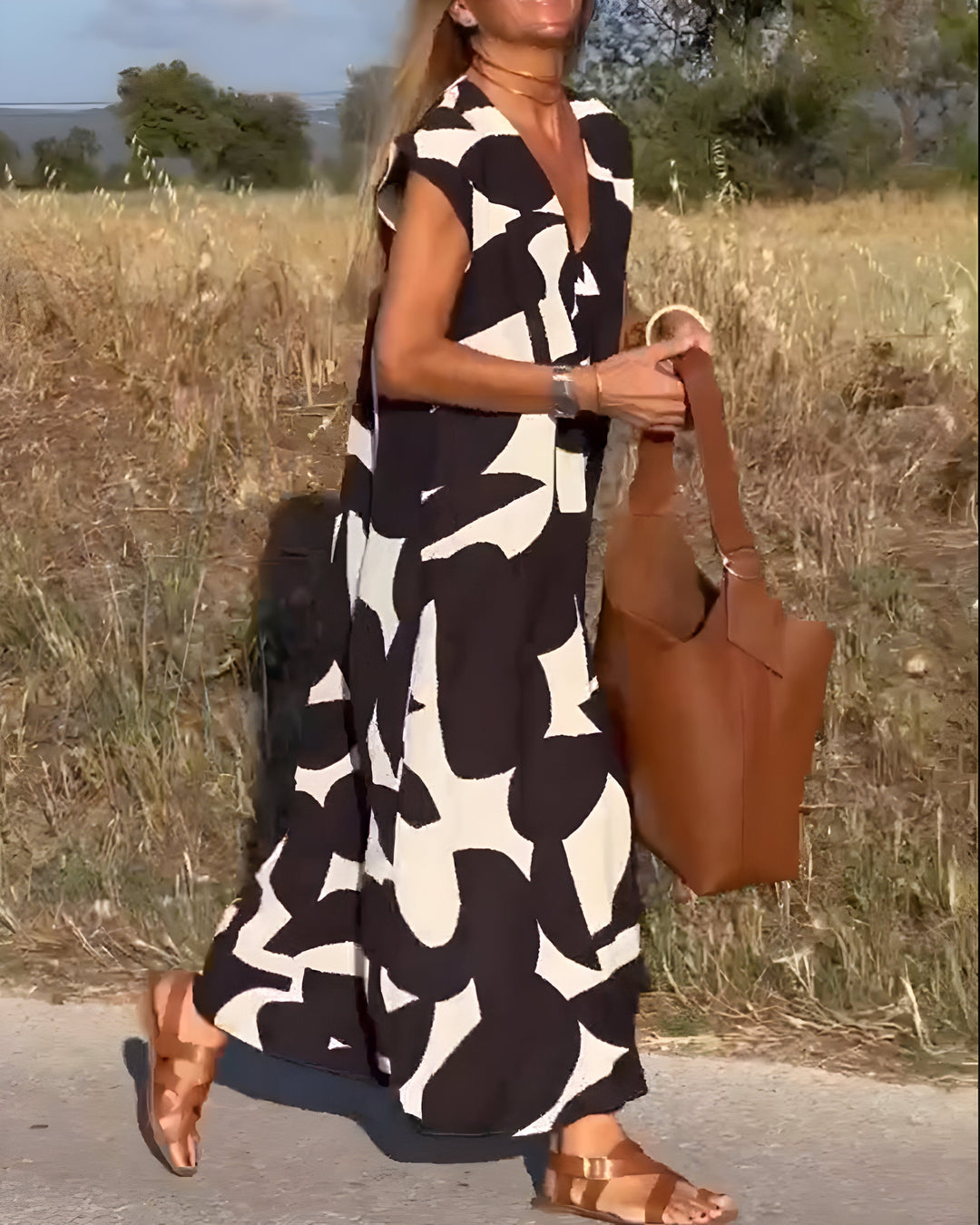 Jacqueline™ | Jurk met Print en V-Hals
