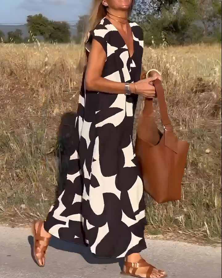 Jacqueline™ | Jurk met Print en V-Hals