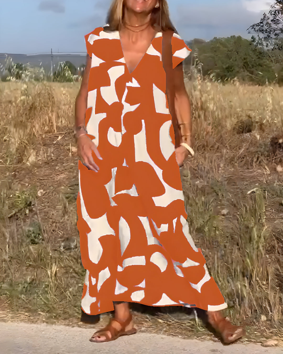 Jacqueline™ | Jurk met Print en V-Hals