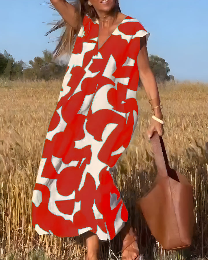 Jacqueline™ | Jurk met Print en V-Hals