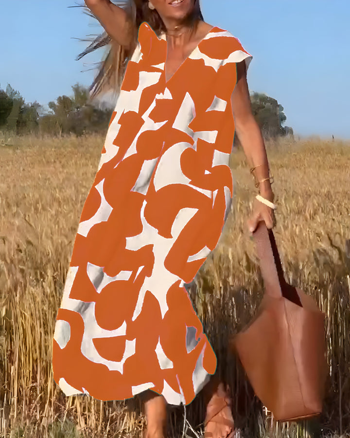 Jacqueline™ | Jurk met Print en V-Hals