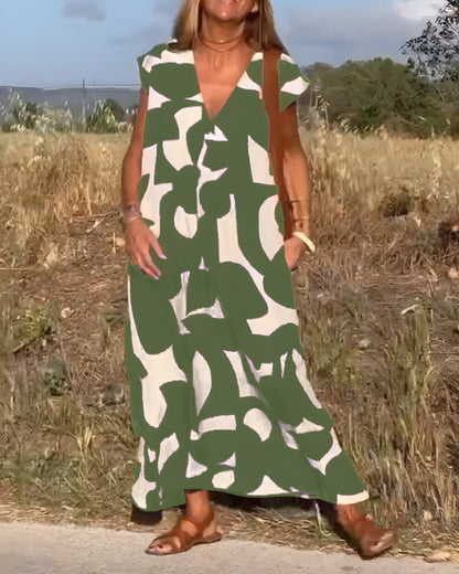 Jacqueline™ | Jurk met Print en V-Hals