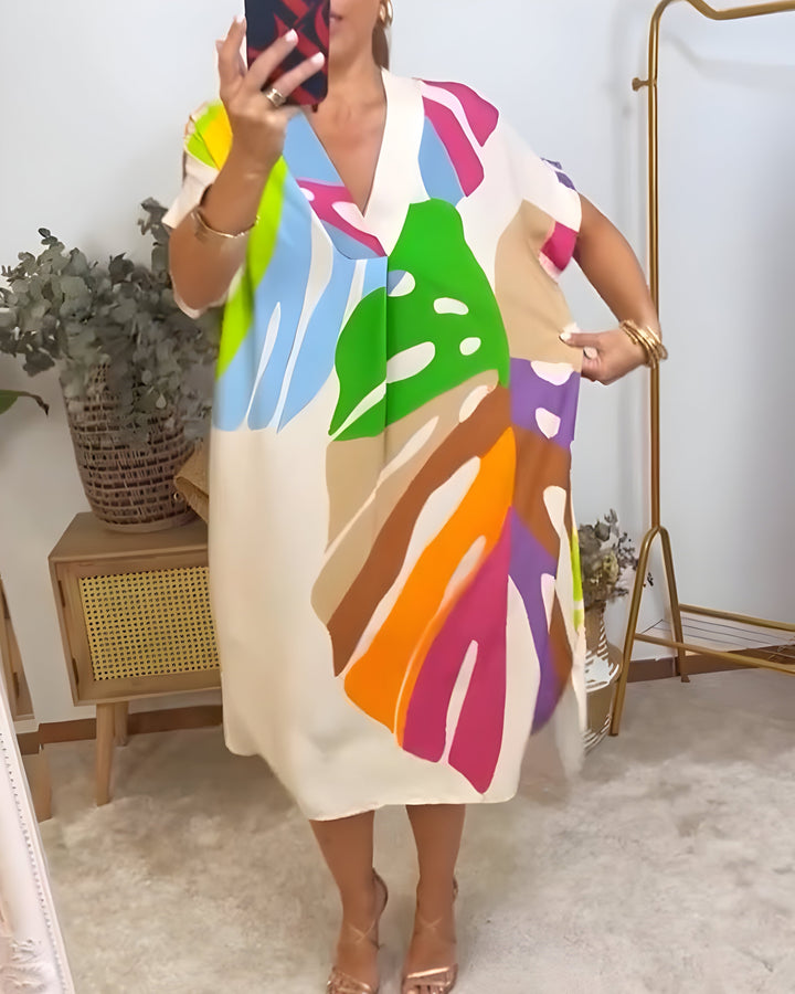 Hanne™ | Jurk met Bladerenprint