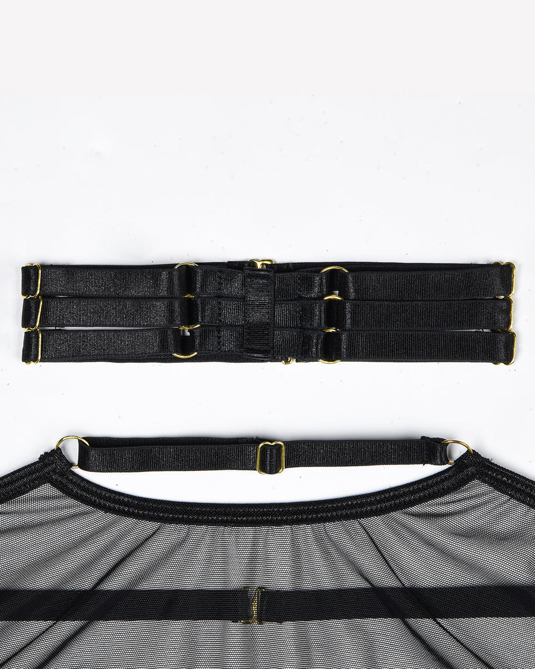 Eline™ | Set van Transparante Mesh Lingerie 4 Stukken