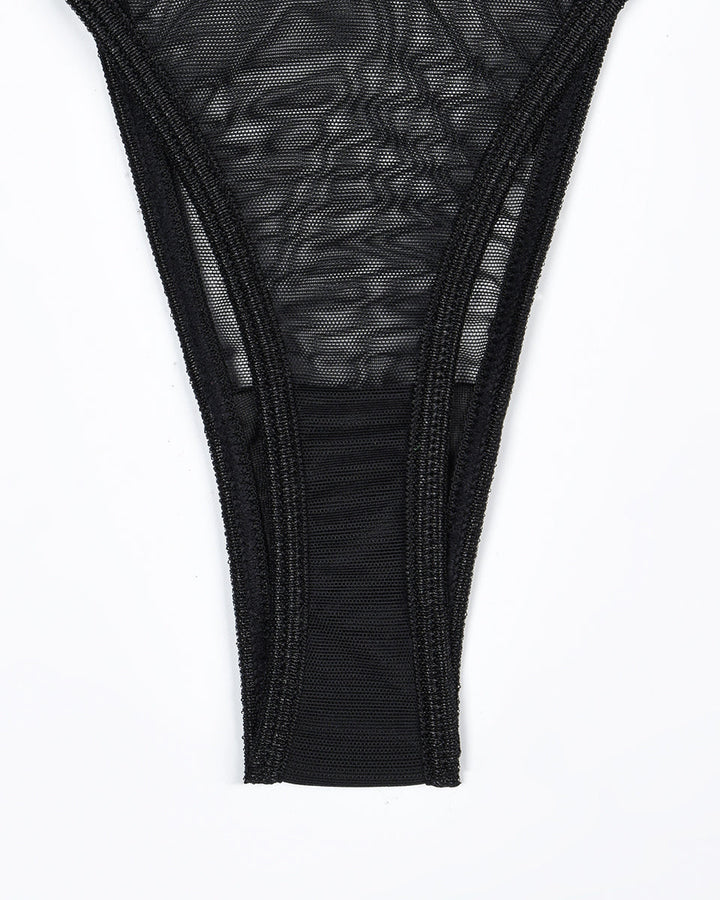 Eline™ | Set van Transparante Mesh Lingerie 4 Stukken