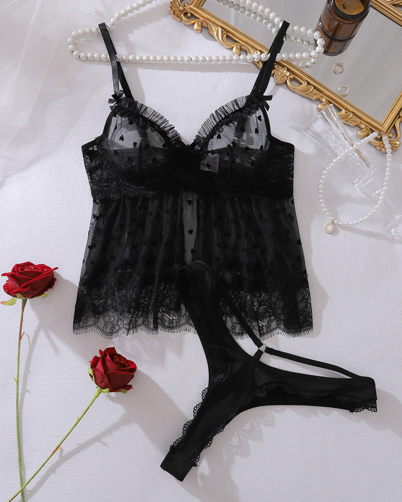 Rosa™ | Set Top en Sensuele Mesh & Slip