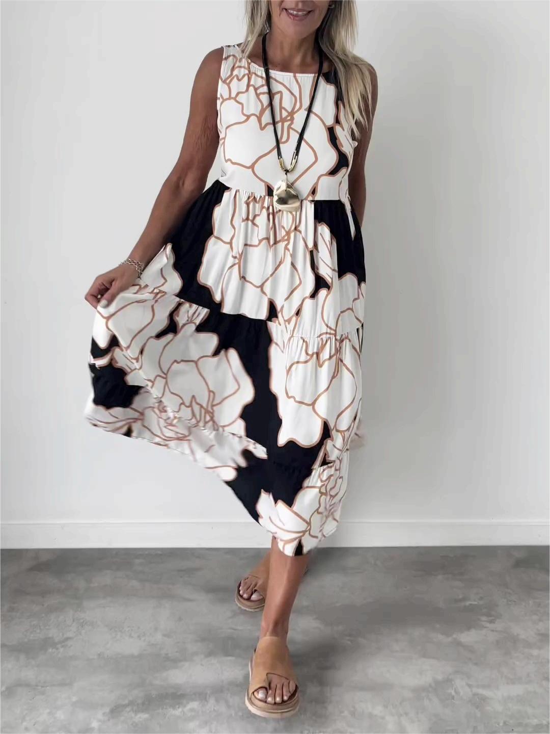 Édith™ | Elegante Jurk met Bloemenprint