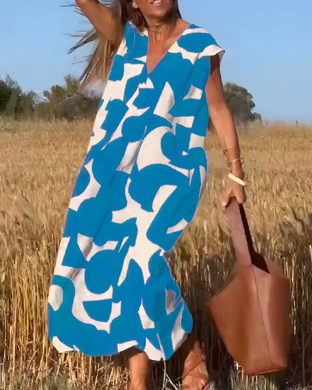Jacqueline™ | Jurk met Print en V-Hals