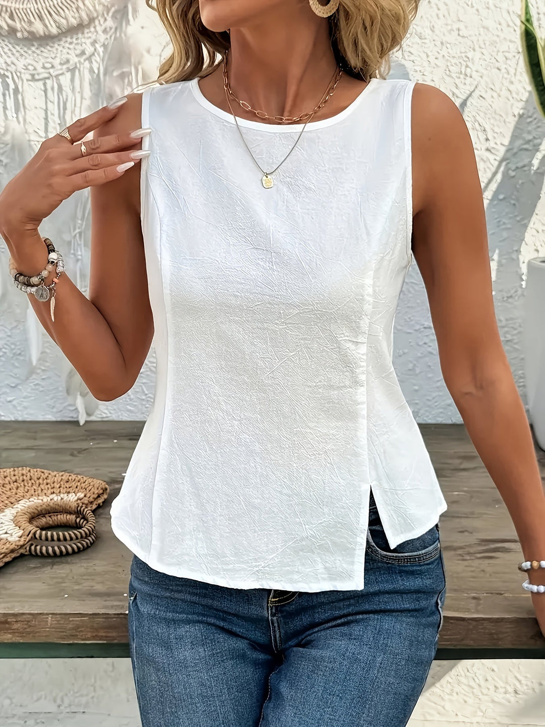 Céleste™ | Casual Zomertop met Ronde Halslijn