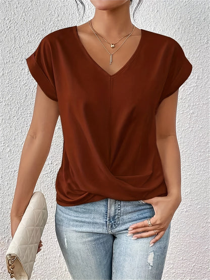 Cleo™ | Casual T-shirt met sweetheart halslijn