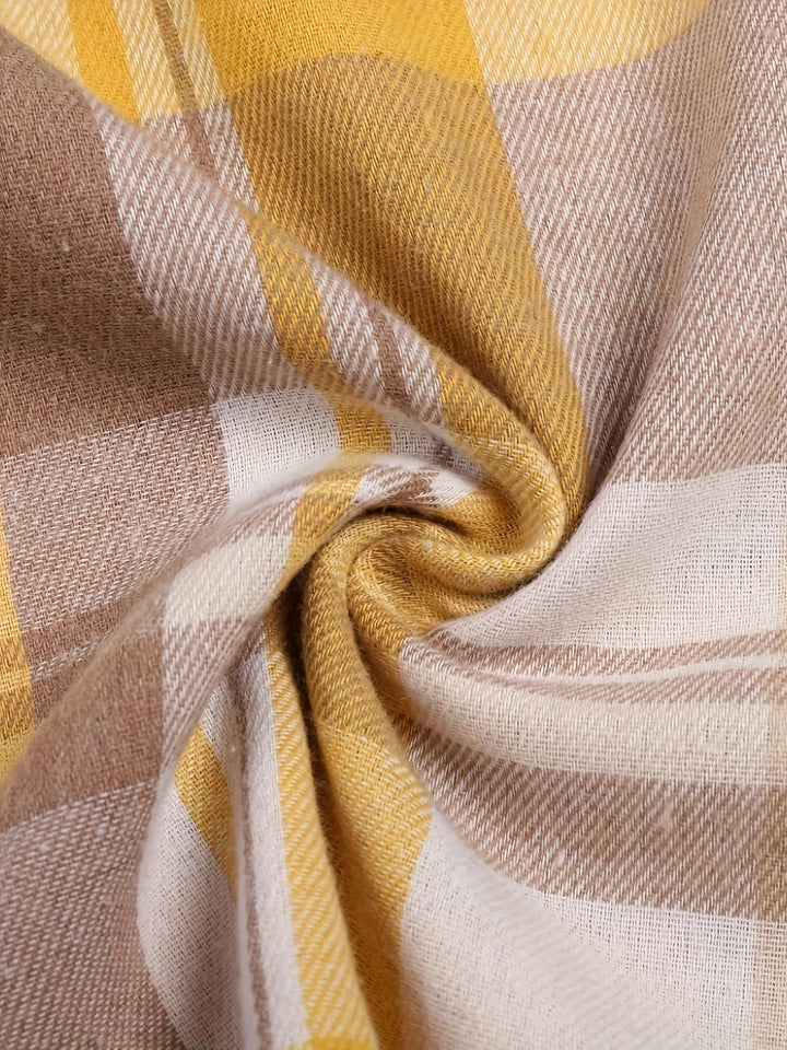 Jolanda | Elegante Geruite Zomer Blouse met Lange Mouwen