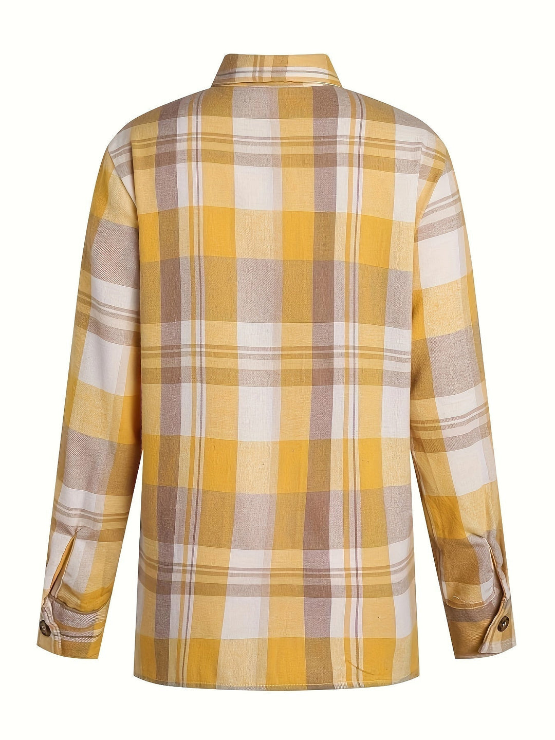 Jolanda | Elegante Geruite Zomer Blouse met Lange Mouwen